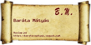 Baráta Mátyás névjegykártya